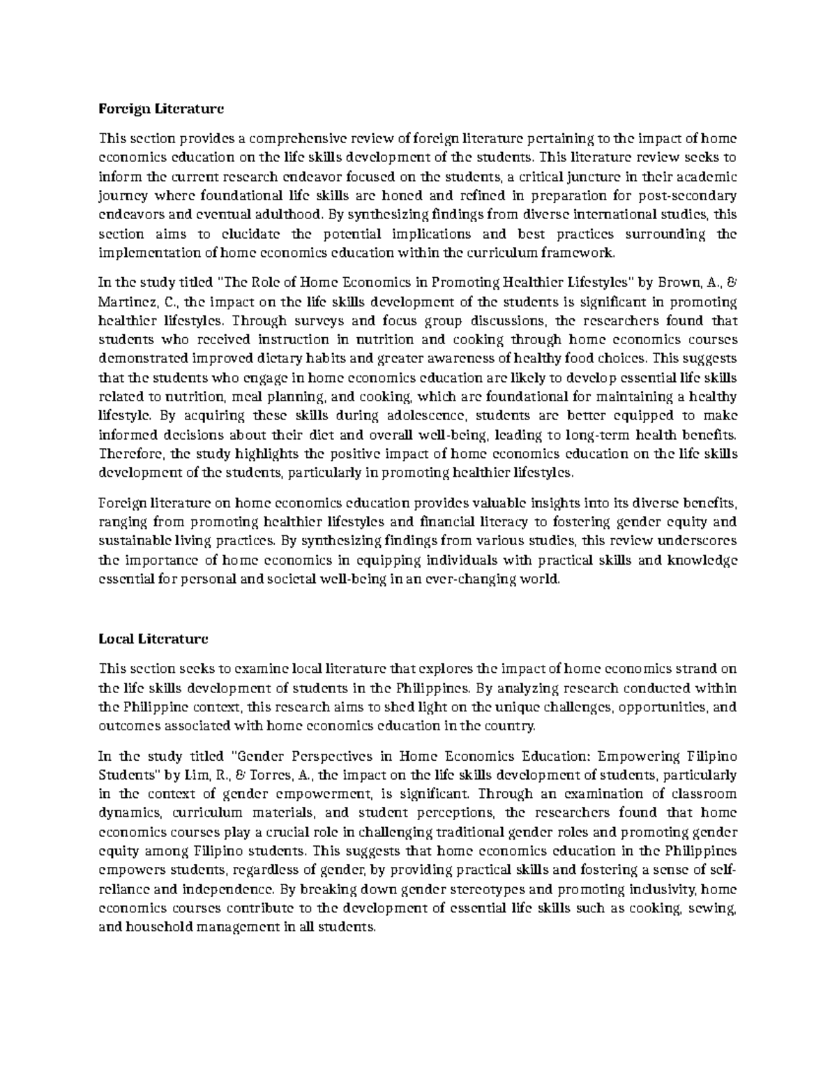 foreign-and-local-literature-in-home-economics-foreign-literature