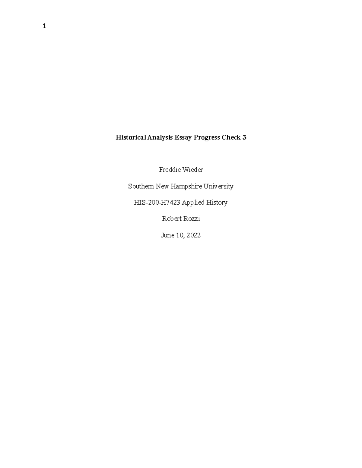 Historical Analysis Essay Progress Check 3 - Introduction The ...