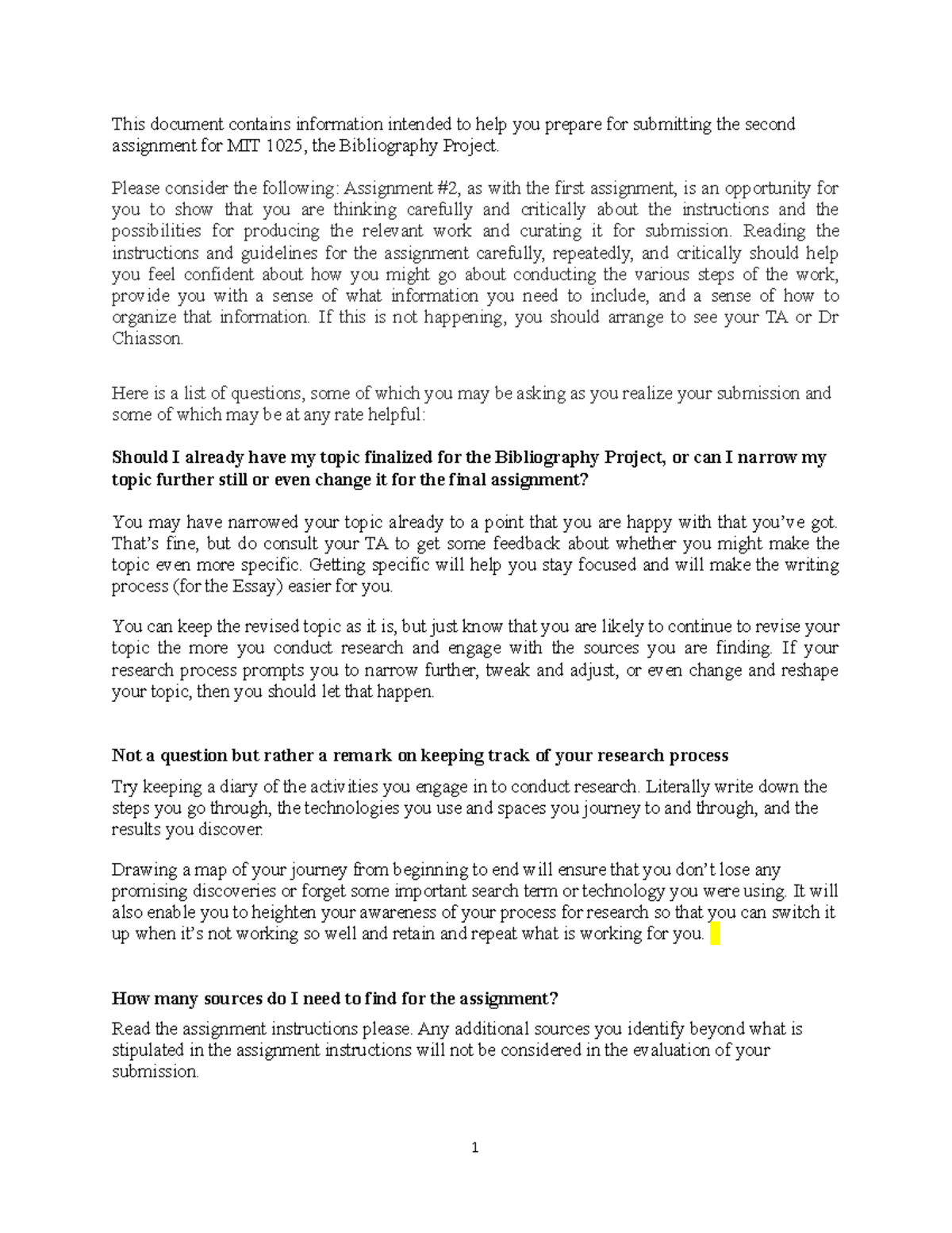 Research and Bibliography Project Supporting Documentation 1 - This ...