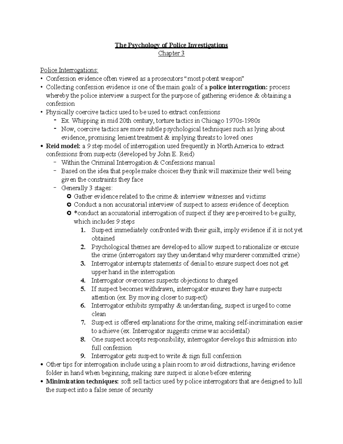 Unit 3 The Psychology of Police Investigations - The Psychology of ...