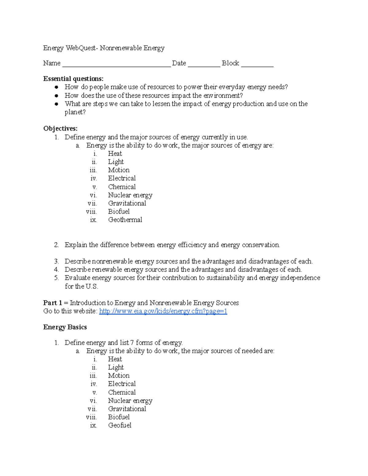 Copy of Energy  Quest Nonrenewable and Renewable Energy Google