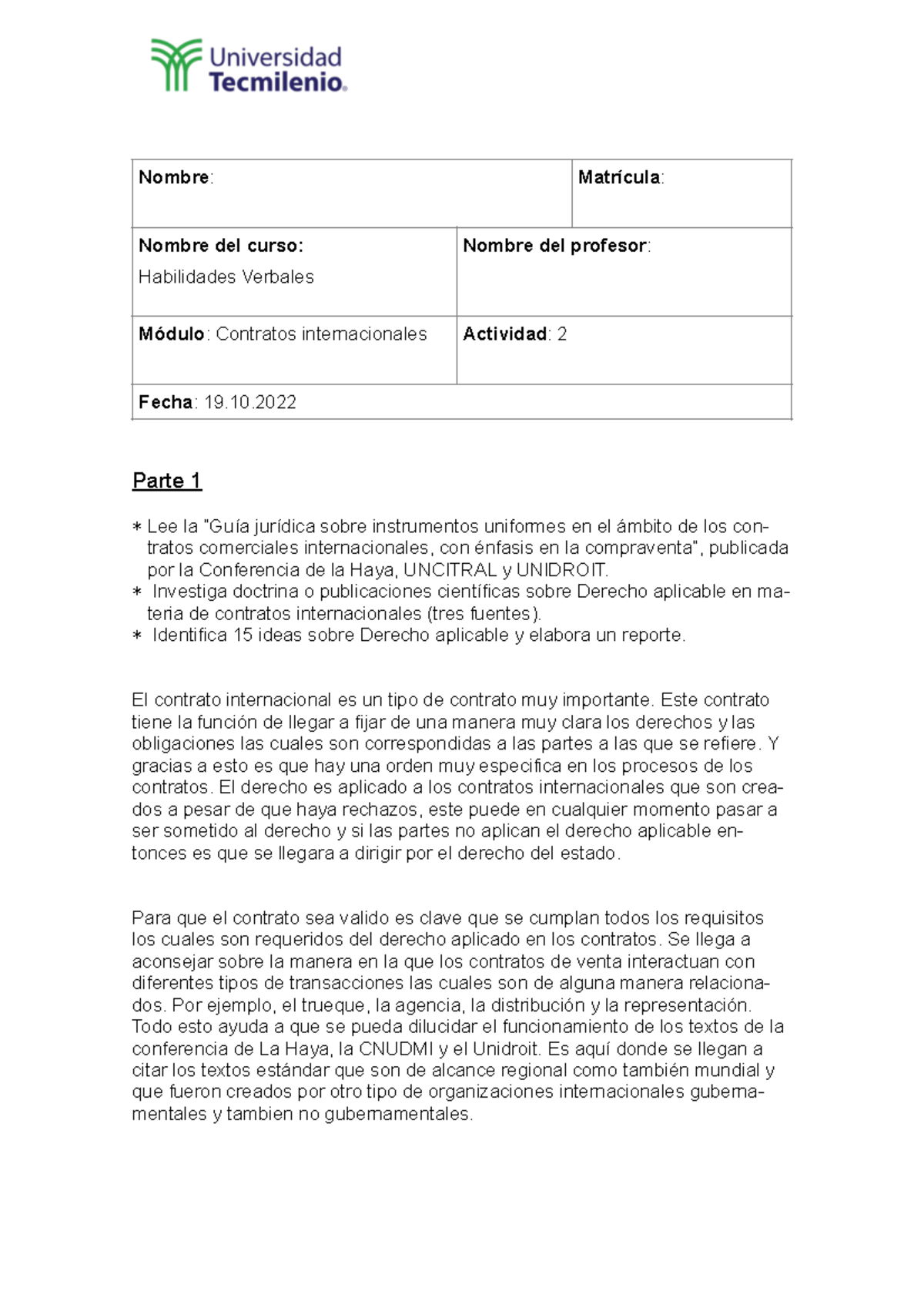 Contratos Internacionales Actividad 2 Parte 1 Lee La “guía Jurídica Sobre 0092