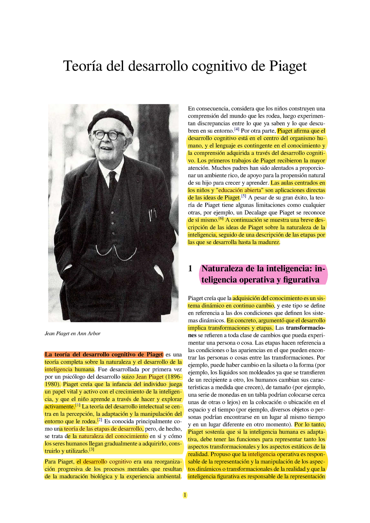 Teoria Del Desarrollo Cognitivo de Piaget Teor a del desarrollo