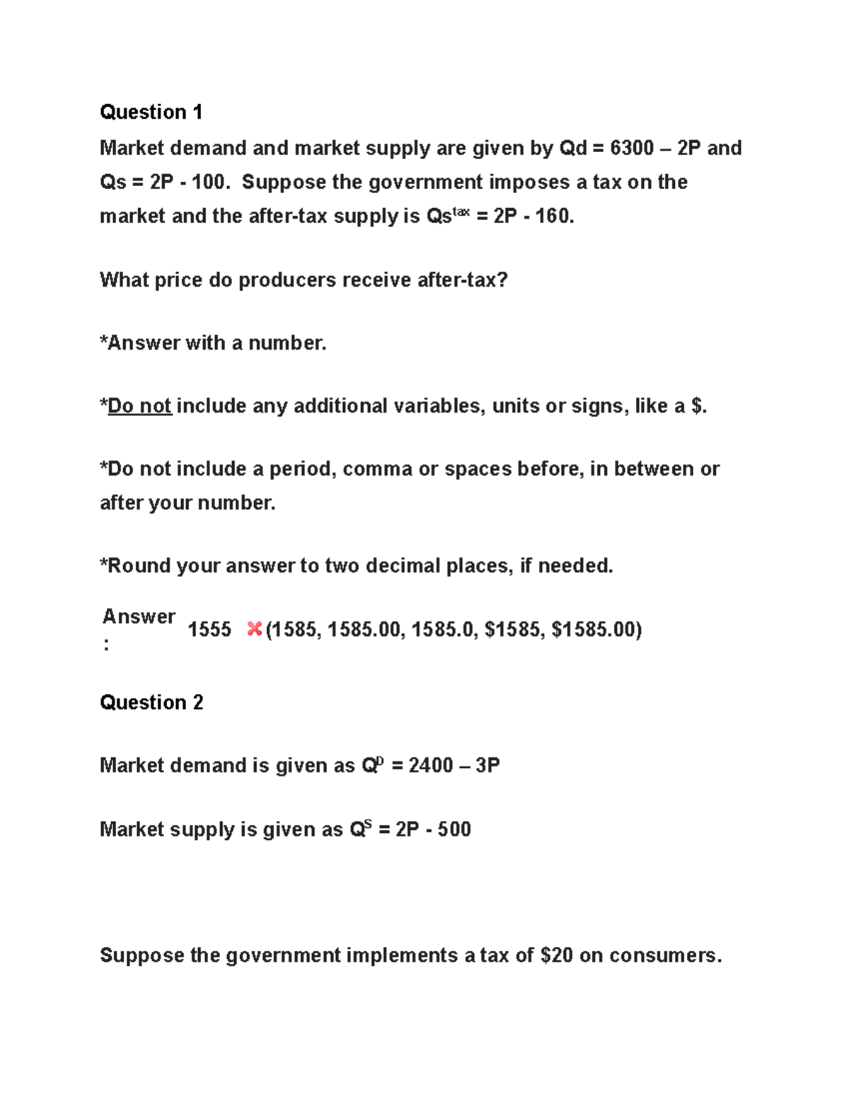 Econ 1b03 quiz 1 and 2 - econ 1b03 quiz ch 1 and 2 - Question 1 Market ...