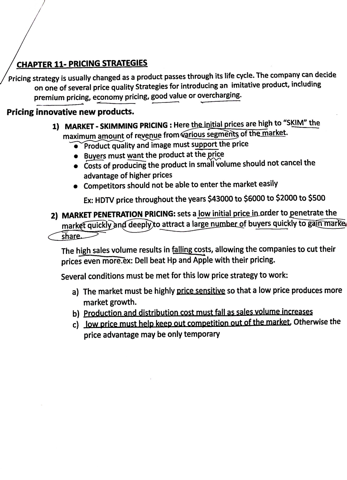 Chapter 11 Pricing Strategy Principles Of Marketing Studocu