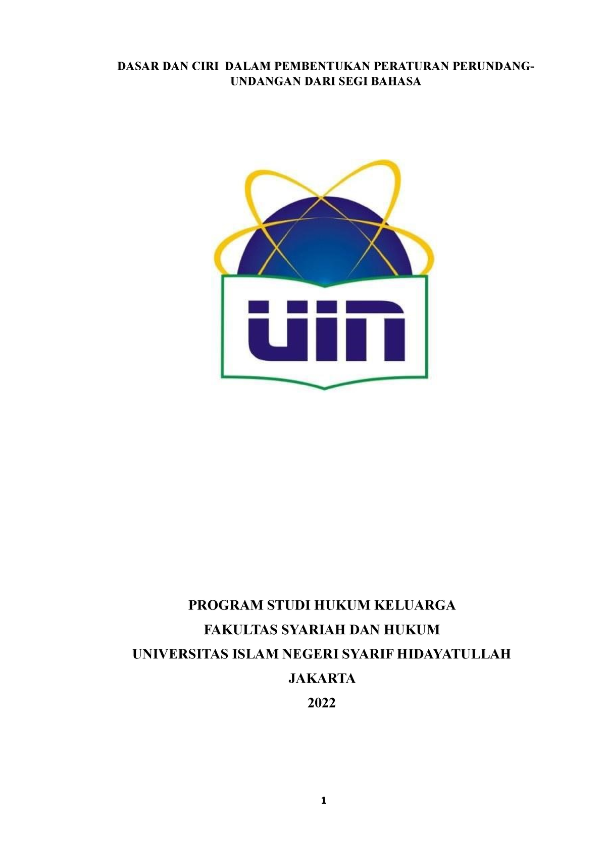 Dasar DAN CIRI Dalam Pembentukan Peraturan Perundang- Undangan DARI ...