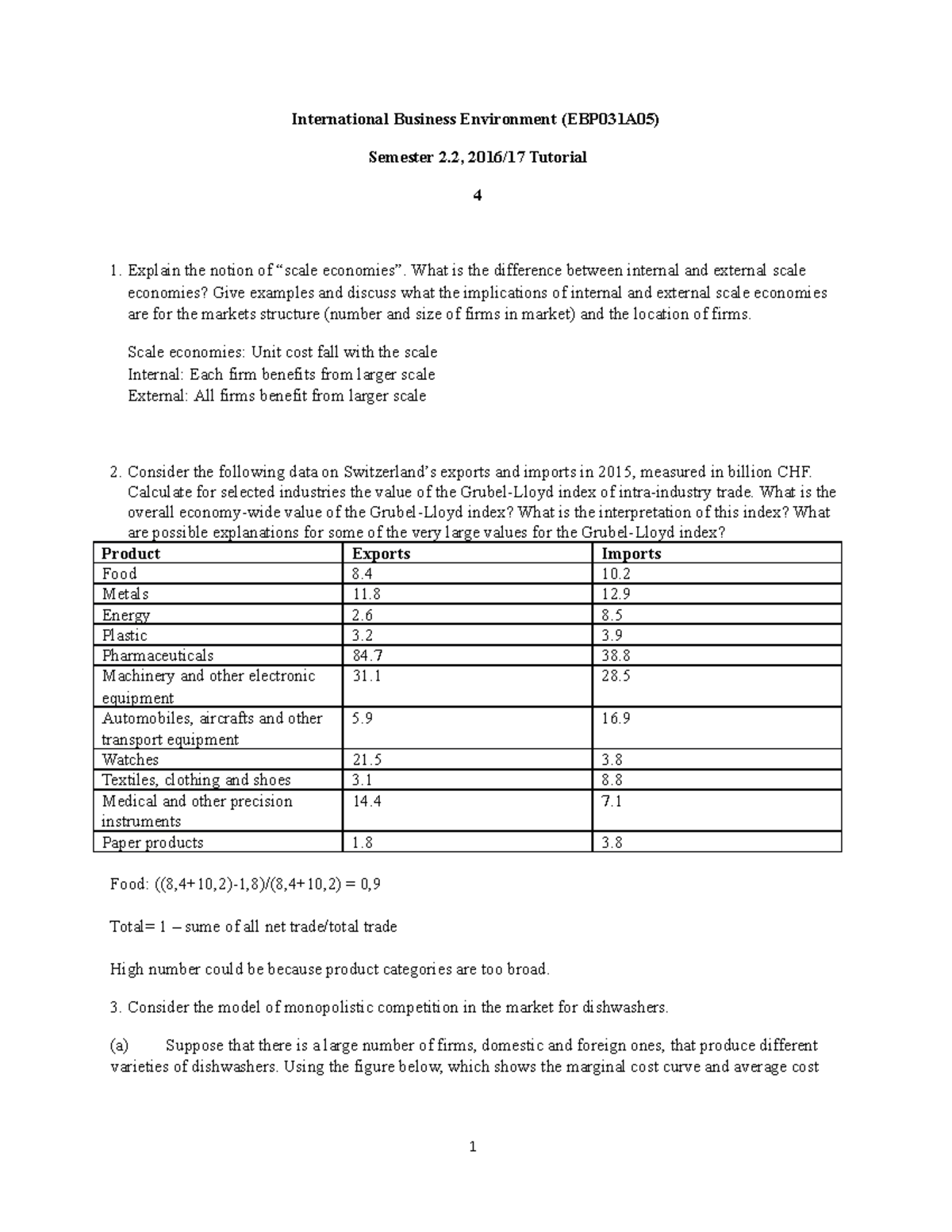 Tutorial 4 Exercises - International Business Environment (EBP031A05 ...