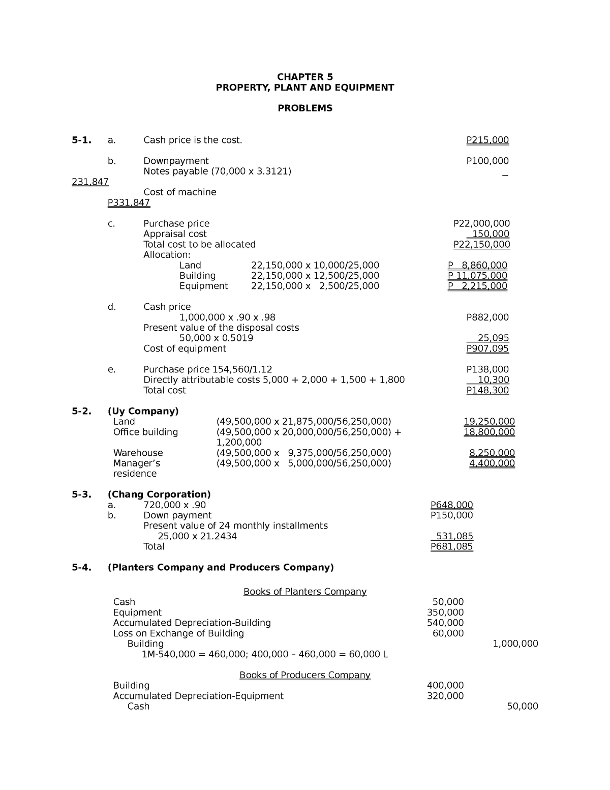 2014 Vol 1 Ch 5 Answers 1 - Financial Accounting And Reporting Problems ...