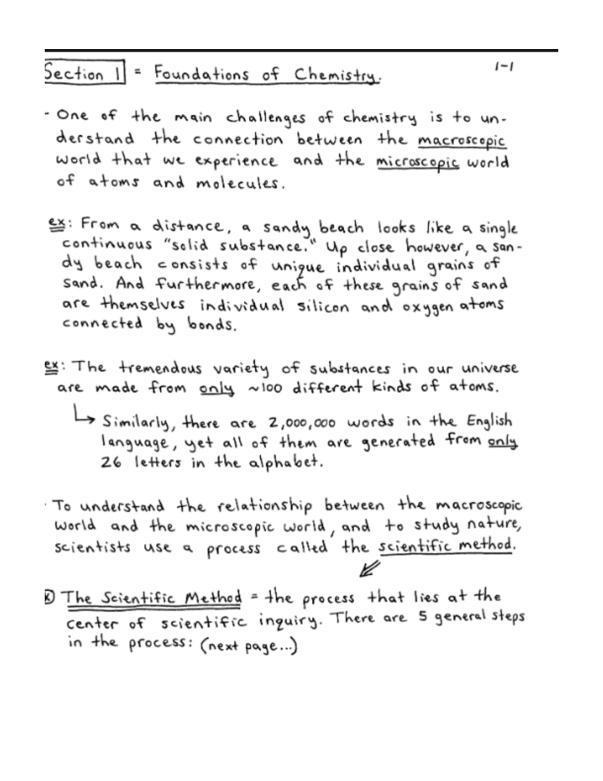 Chem 3 - class notes - Section I Foundations of Chemistry. One of the ...