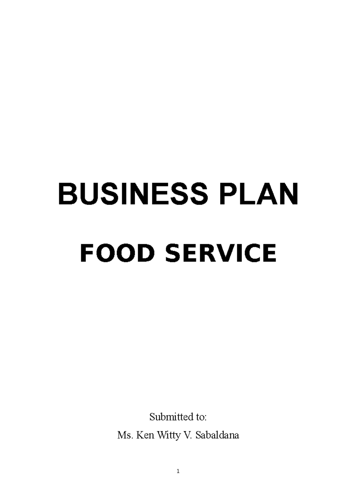 business plan for food management