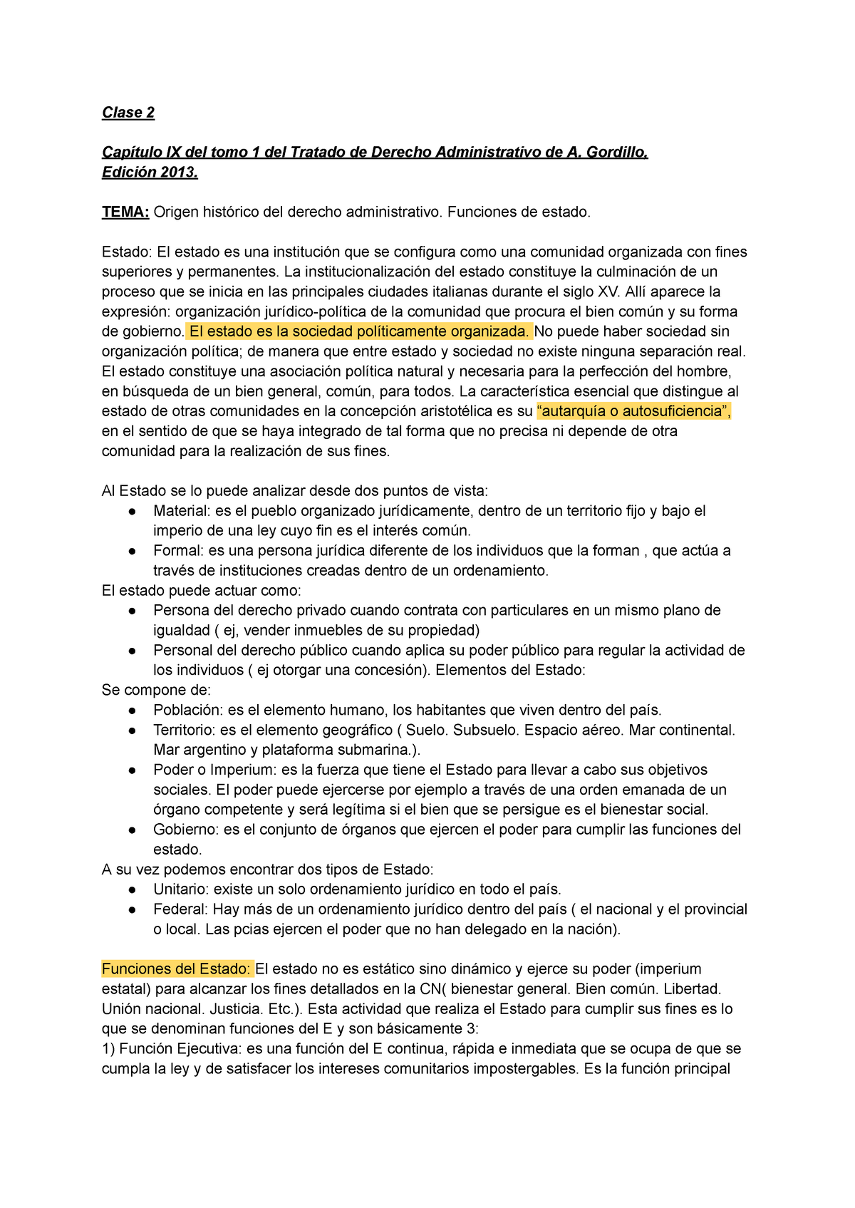 Primer Parcial Resumen Elementos De Derecho Administrativo Clase 2 Capítulo Ix Del Tomo 1 