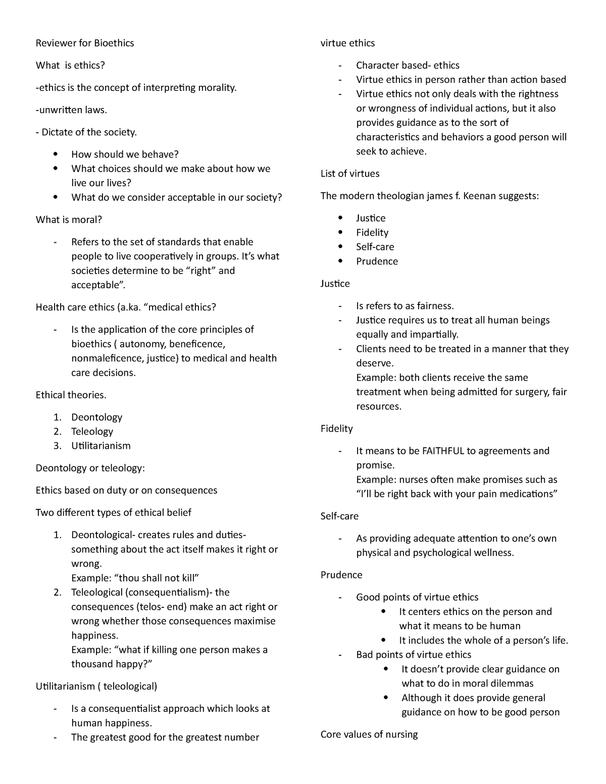 Reviewer-for-Bioethics - Reviewer for Bioethics What is ethics? -ethics ...