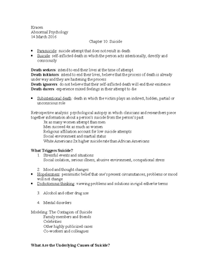 Ch 16 Notes Personality Disorders - Kracen Abnormal Psychology 15 April ...