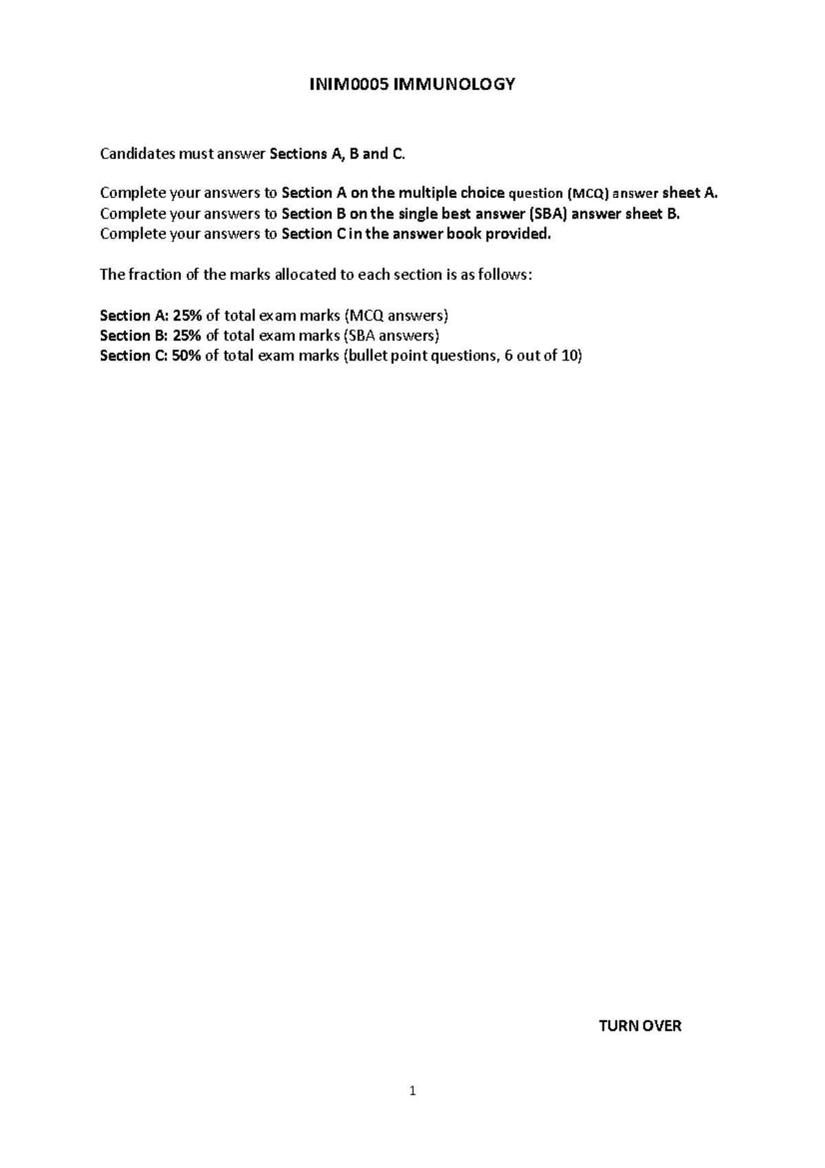 Inim0005 2018 2019 Past Exam Paper Candidates Must Answer Sections A B And C Complete Your Inim0005 2018 2019 Past Exam Paper Candidates Must Answer Sections A B And C Complete Your