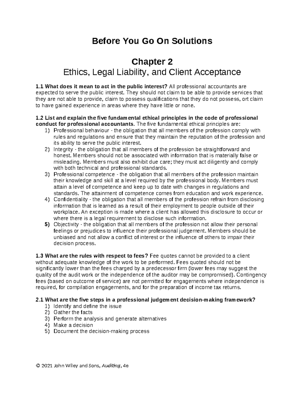 Chapter 2 before you go on - Before You Go On Solutions Chapter 2 ...