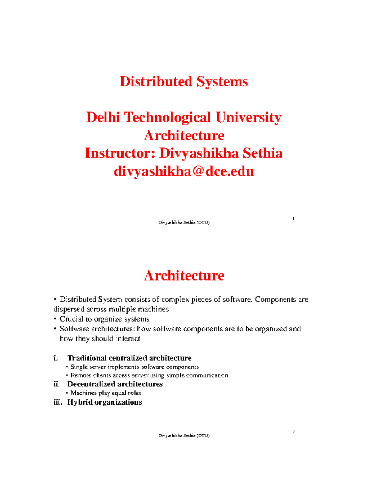 Chap 02 DTU Architecture - Parallel And Distributed Systems - Studocu