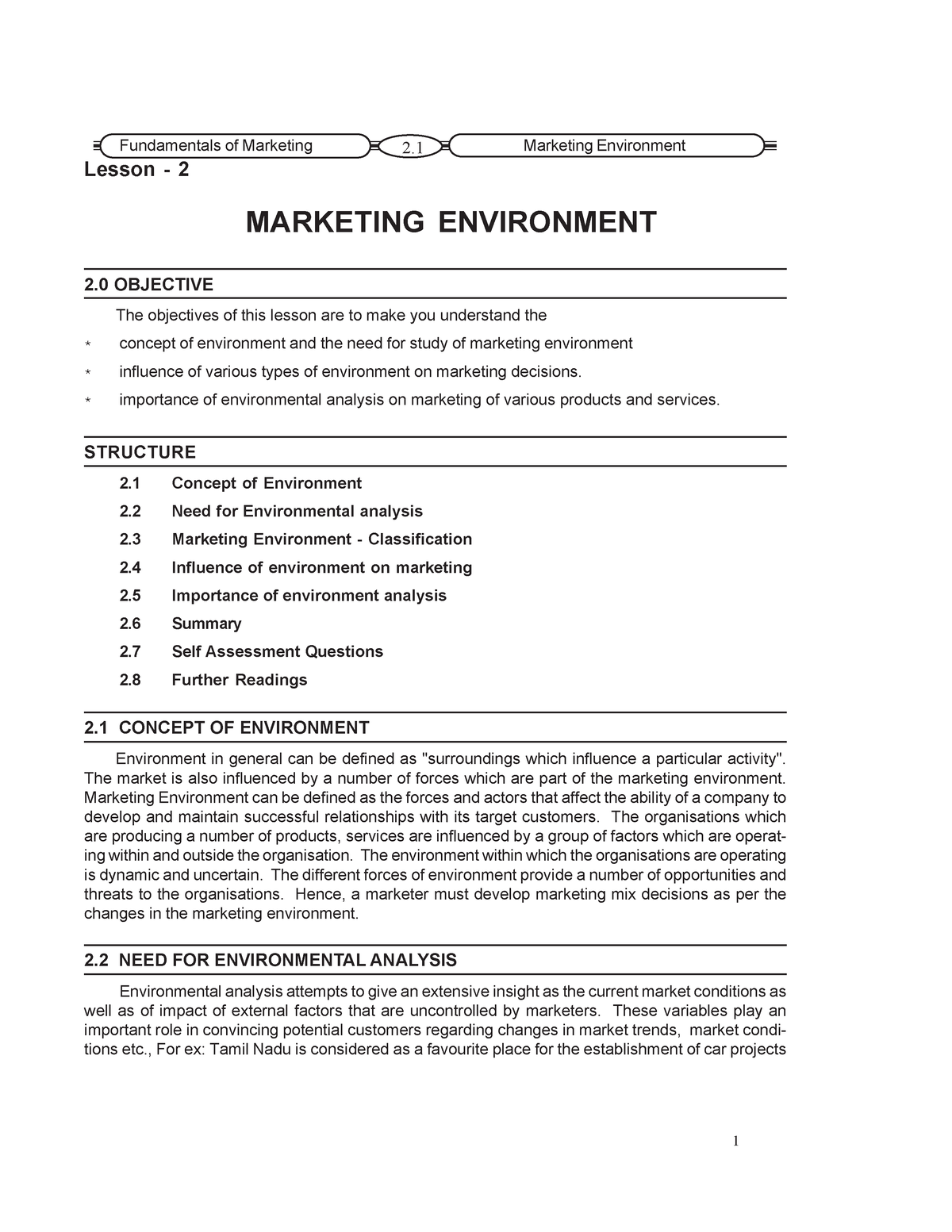 essay about marketing department