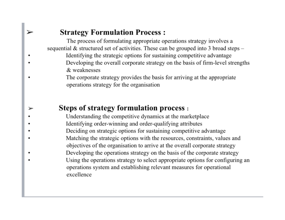 Strategy Formulation Process - Production And Operations Management ...