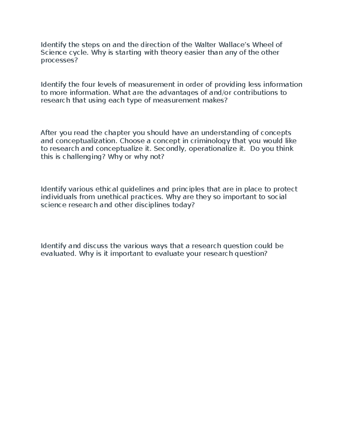 640 Exam 1 Study Guide Identify the steps on and the direction of the