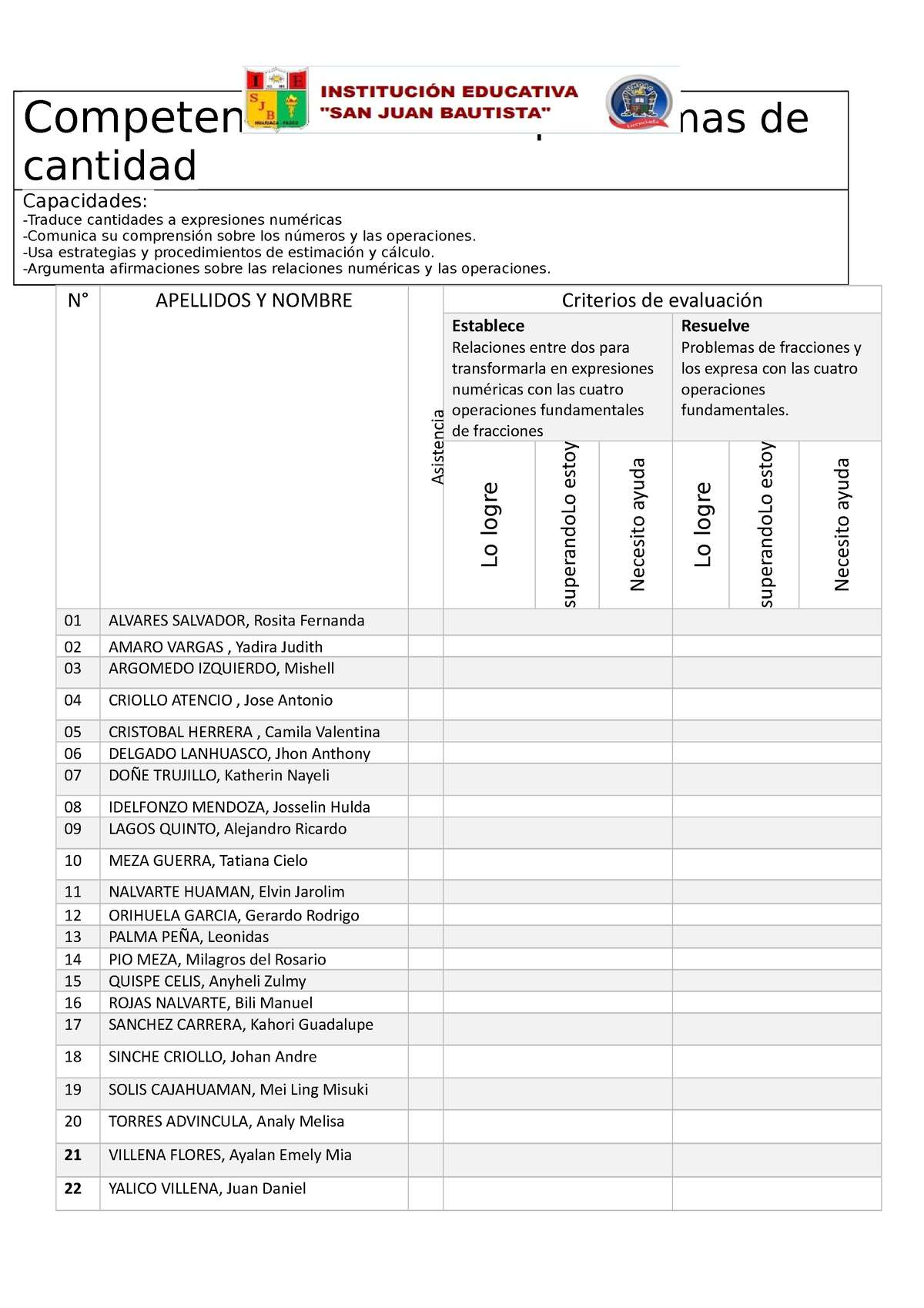 Do F Resolucionde Problemas Competencia Resuelve Problemas De Cantidad Capacidades