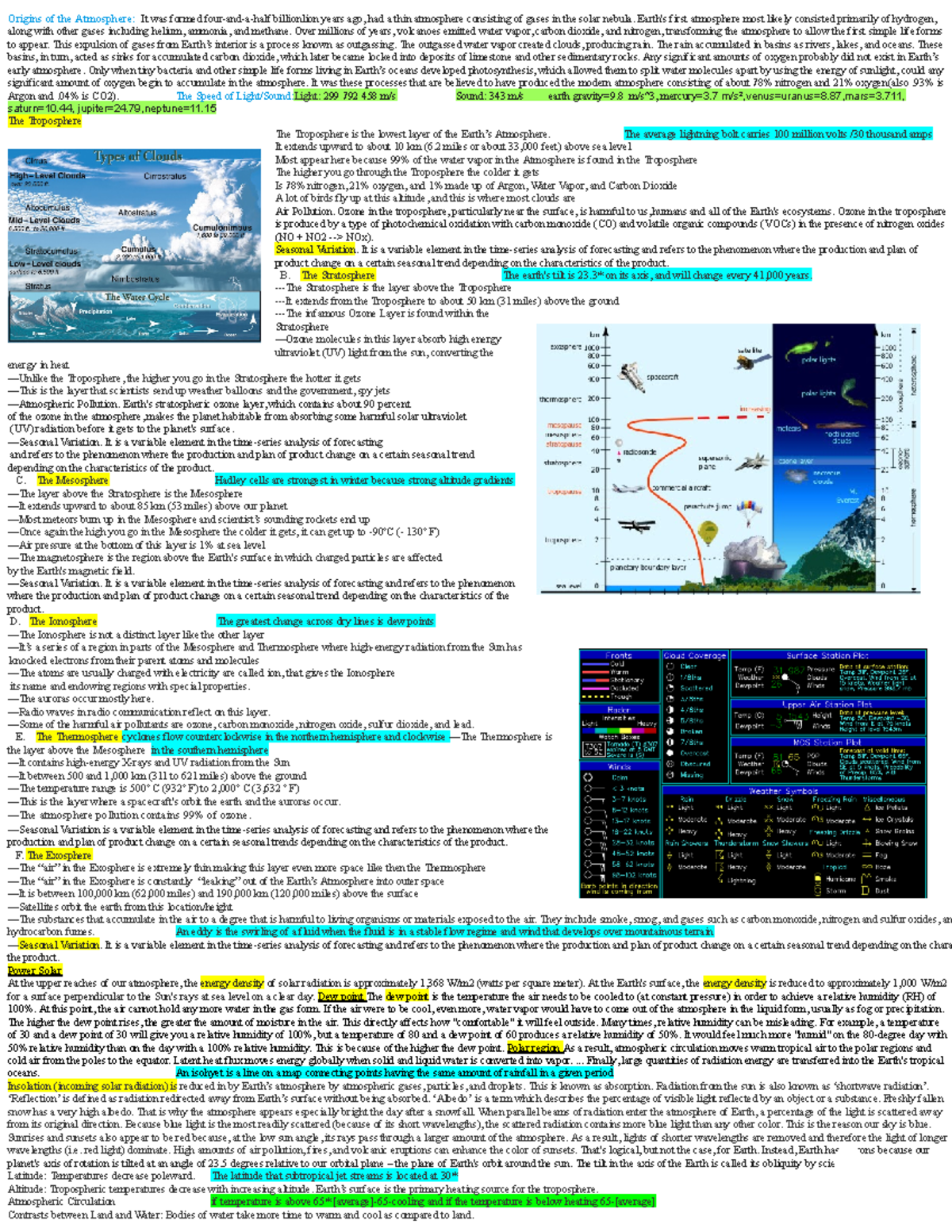 Meteorology Best Version 3 - Google Docs - Origins Of The Atmosphere ...