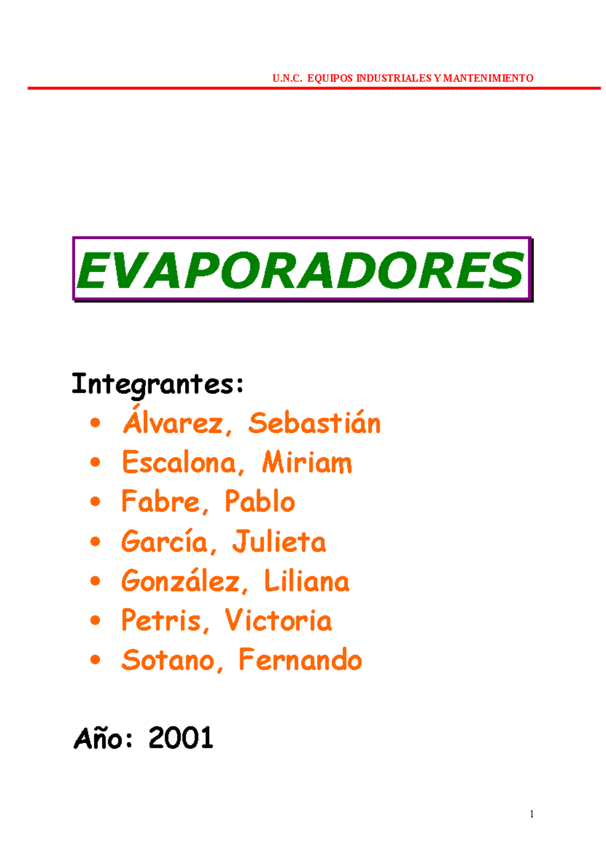 Tipos de evaporadores pdf
