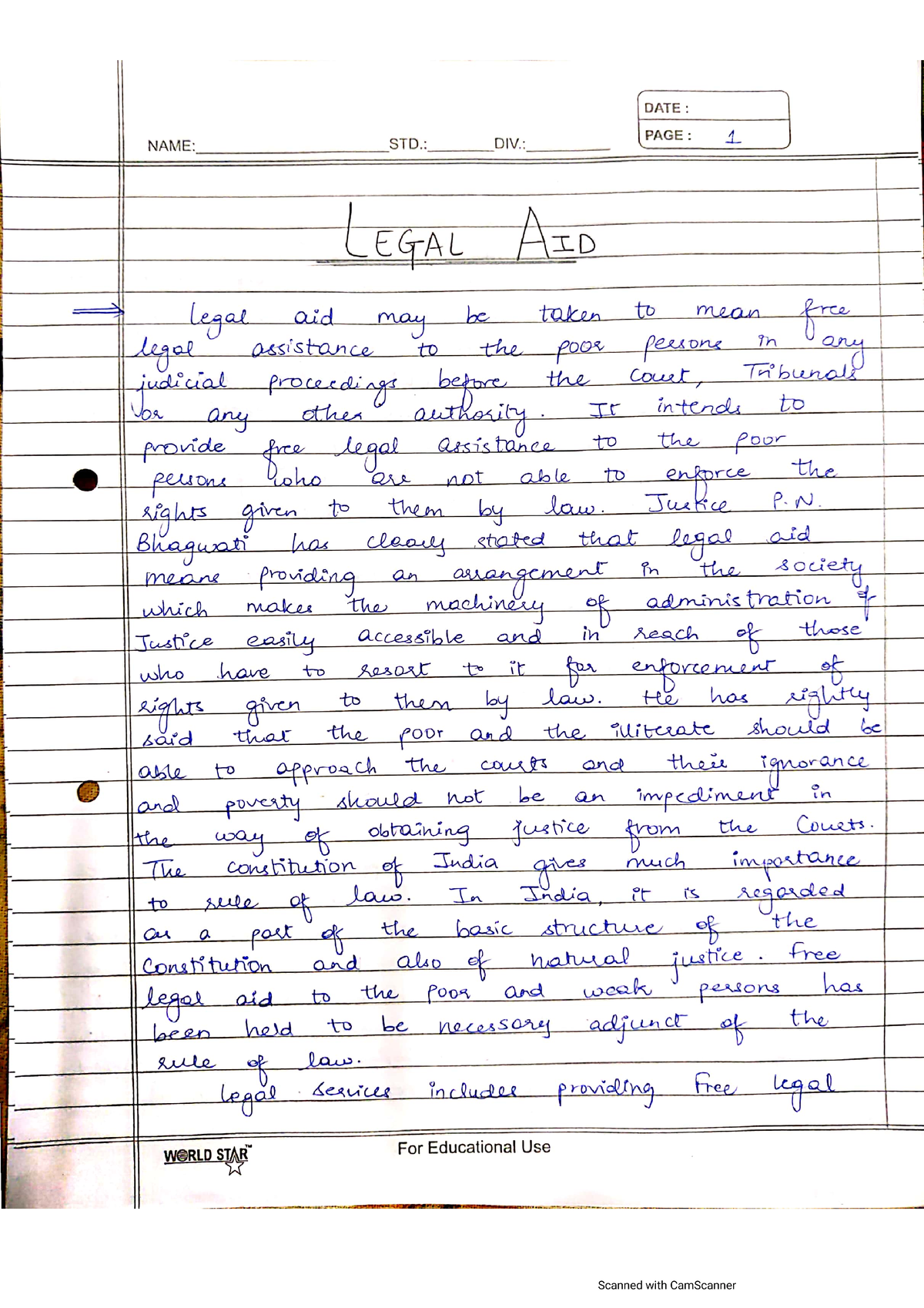 legal aid assignment