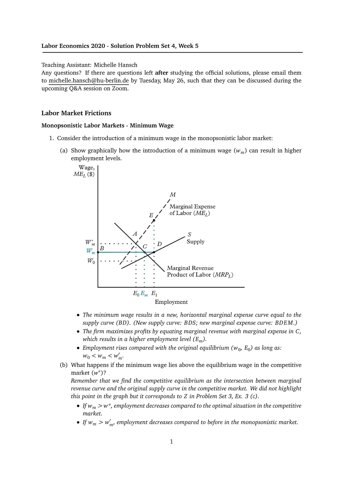 Problem Set 4 Solutions Frictions Part 2 - Labor Economics 2020 ...