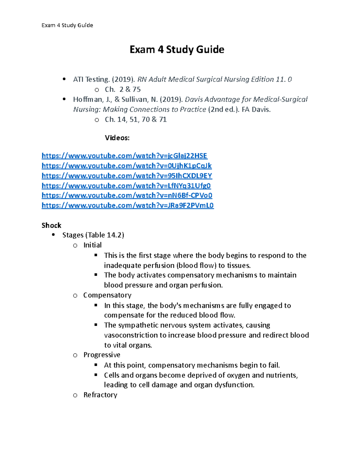 NUR 445 Exam 4 Study Guide - Exam 4 Study Guide ATI Testing. (2019). RN ...