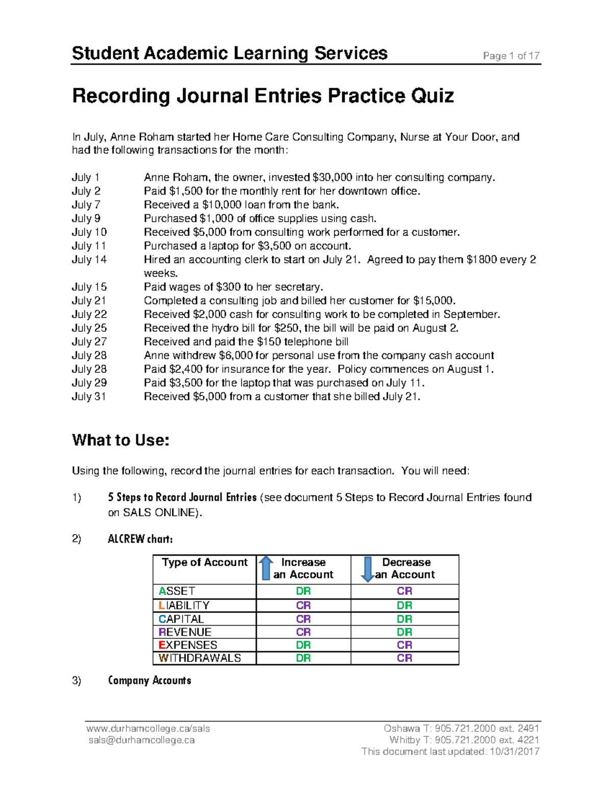 Journal entries quiz question format answer 2 - Recording Journal ...