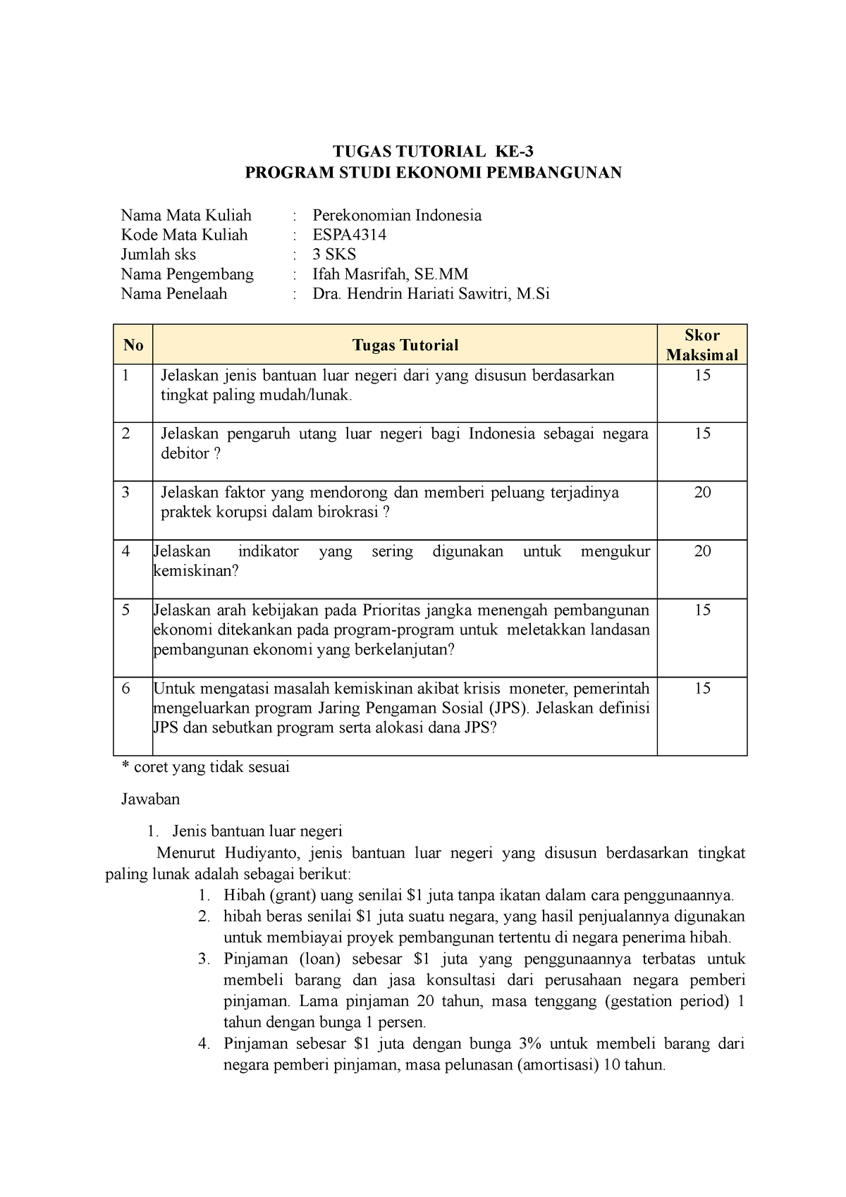 Tuton-3- Perekonomian Indonesia-espa4314 - TUGAS TUTORIAL KE- PROGRAM ...