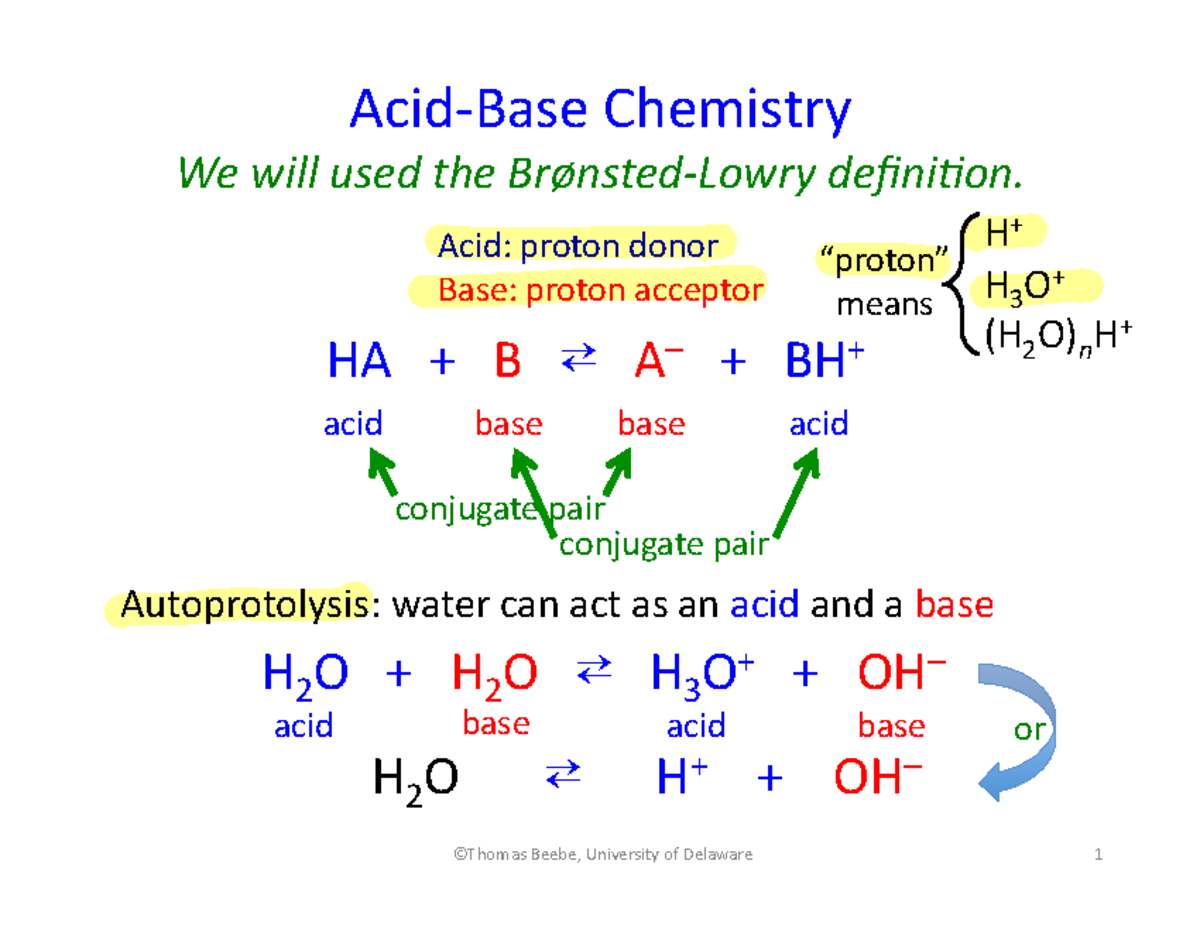 acid base chemistry