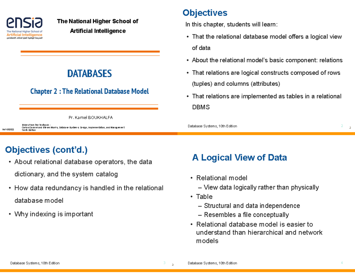 Chapter 2 - The Relational Database Model - 16/10/ DATABASES Chapter 2 ...