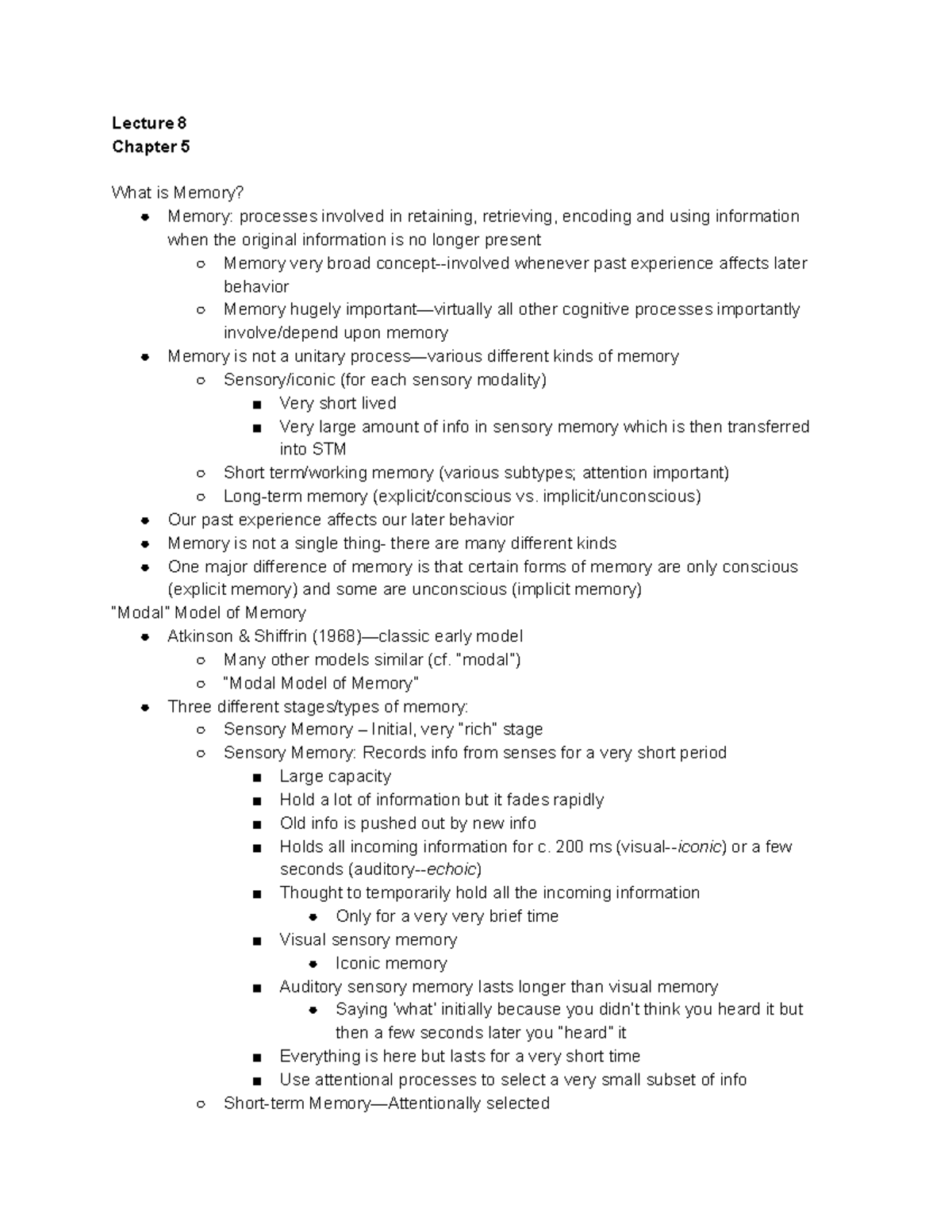 psych-240-lecture-8-9-lecture-8-chapter-5-what-is-memory-memory