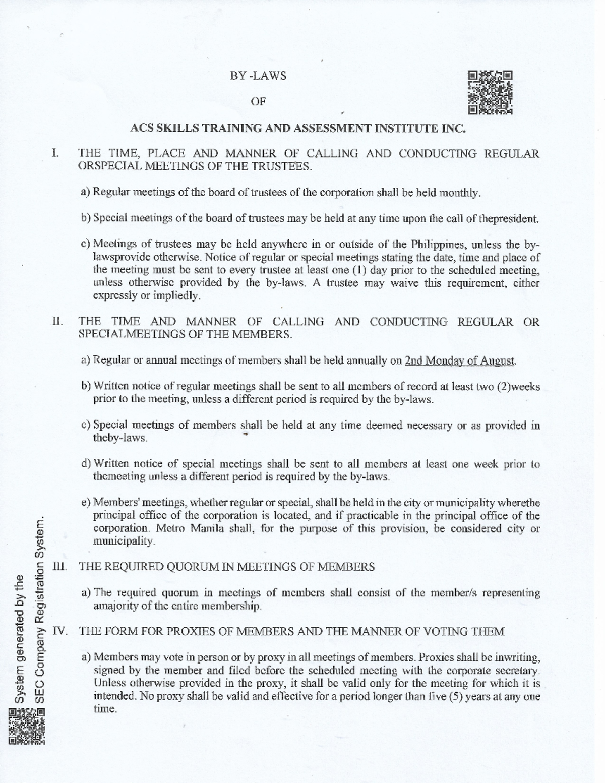 ACS Skills Training AND Assessment Instituteinc - Bs accountancy - Studocu
