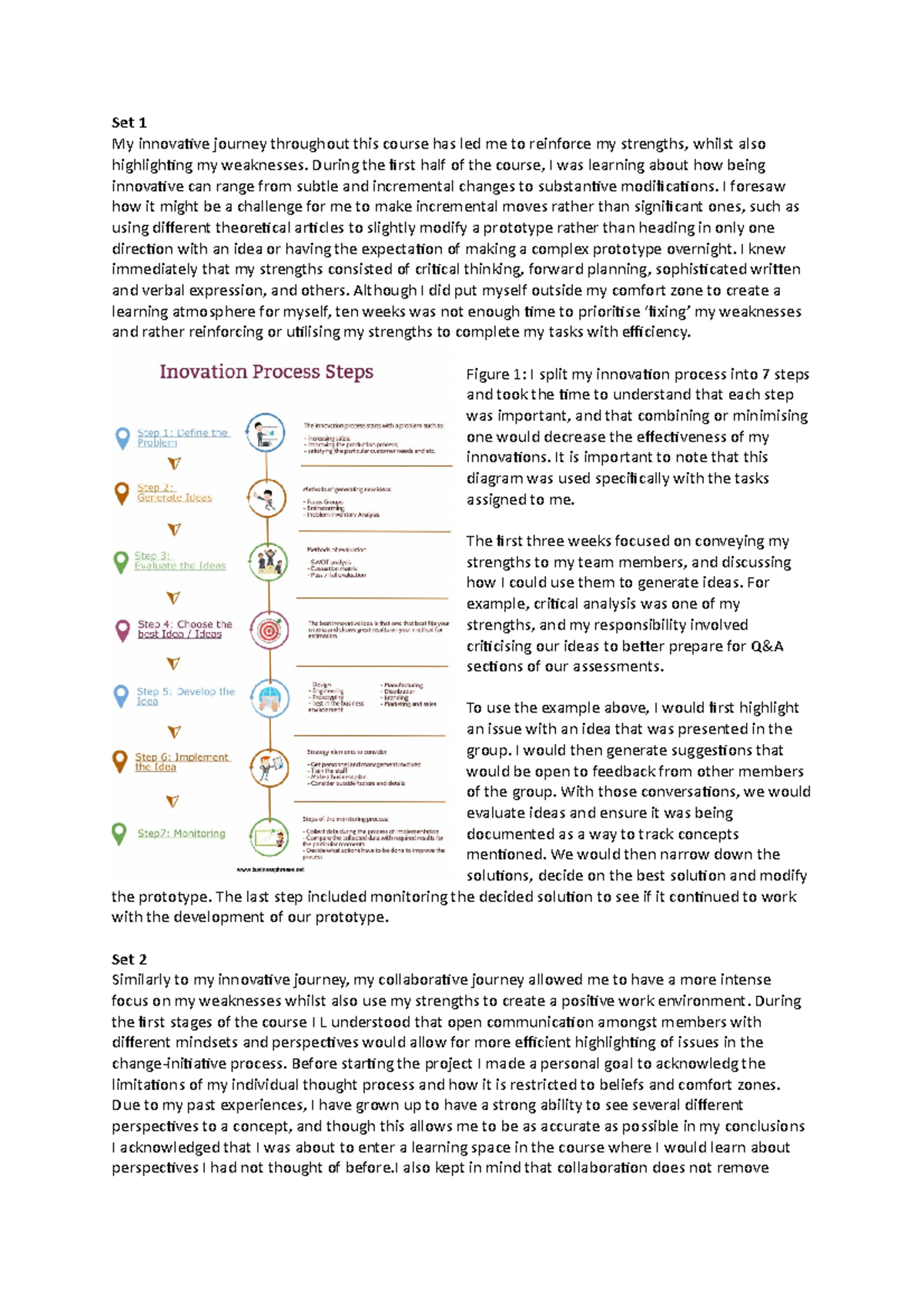 Assessment 1B COMM1120 - Set 1 My Innovative Journey Throughout This ...