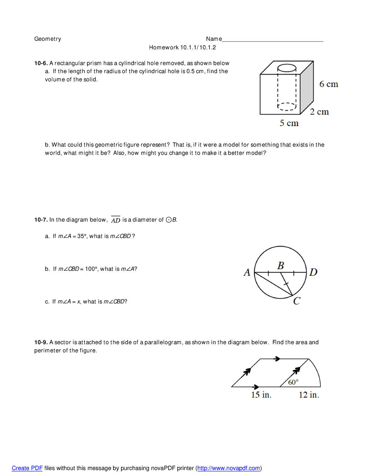 geometry homework lesson 10.1.1 to 10.1.5