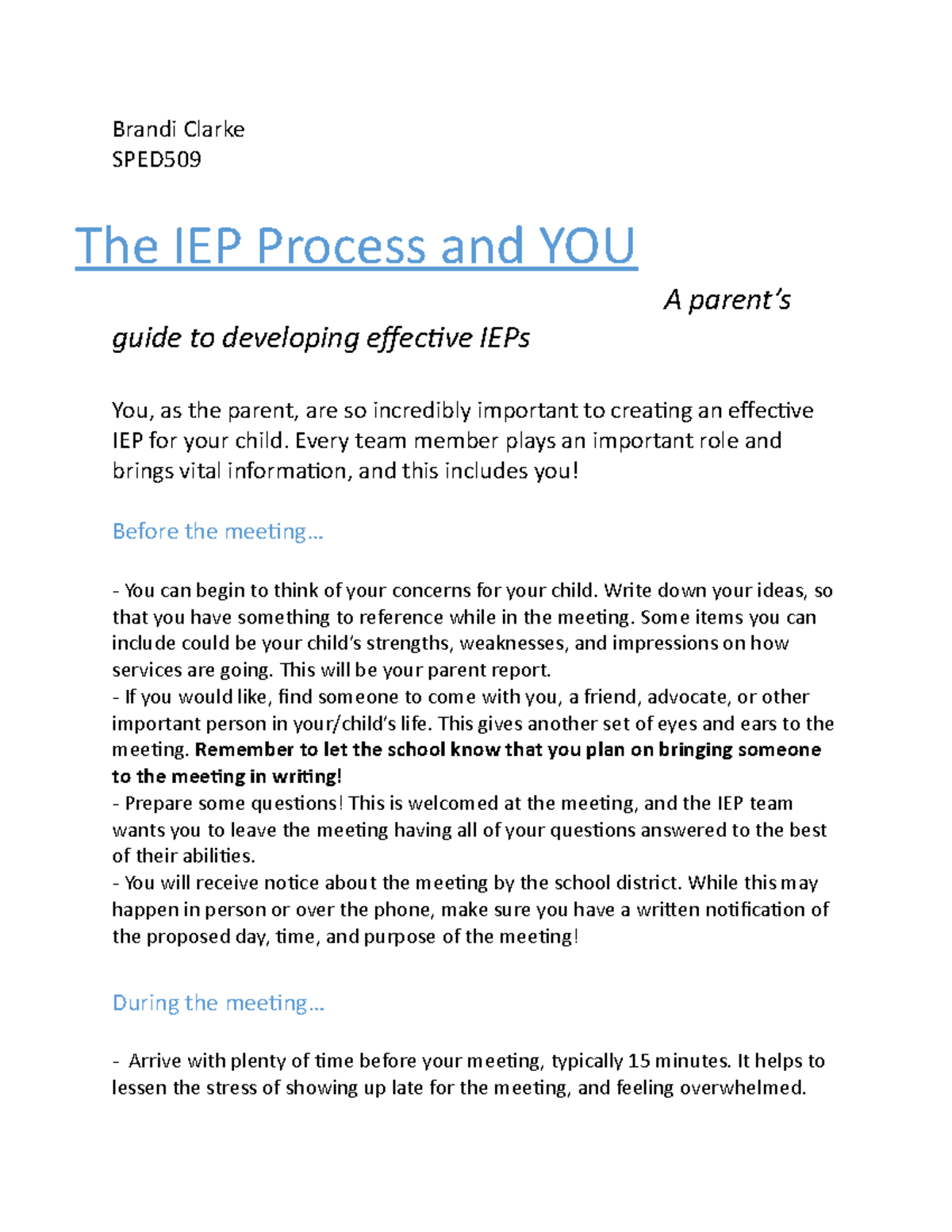 SPED509 A Parent’s Guide To Developing Effective IEPs - Brandi Clarke ...