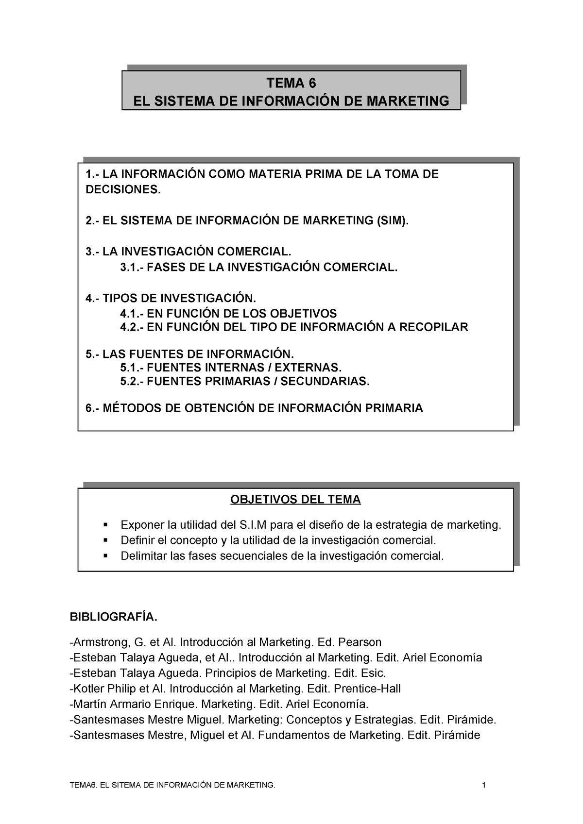 Tema 6 El Sistema De Informacion De Marketing Studocu