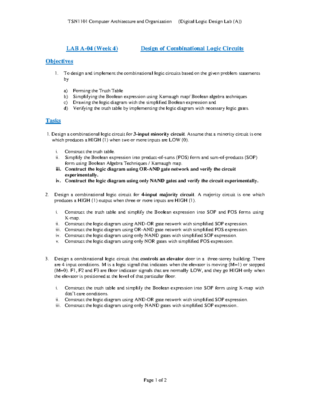Lab a 04 term2210 - hi this my tutorial - TSN1101 Computer Architecture ...