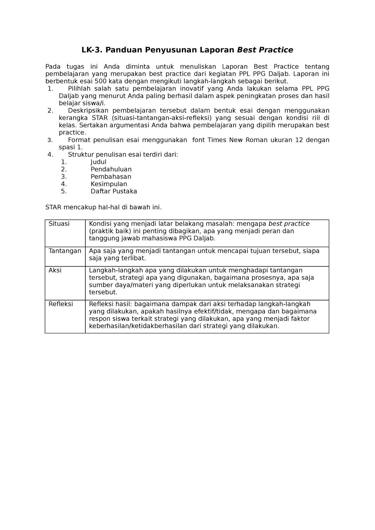 LK. 3.1 Penyusunan Hasil Best Practice - LK-3. Panduan Penyusunan ...