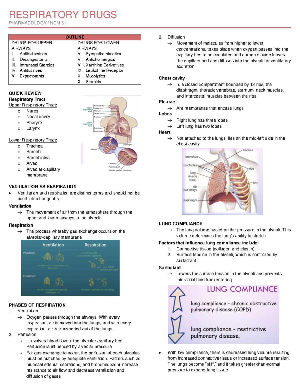 7-Respiratory-Drugs - Respiratory drug notes - RESPIRATORY DRUGS ...