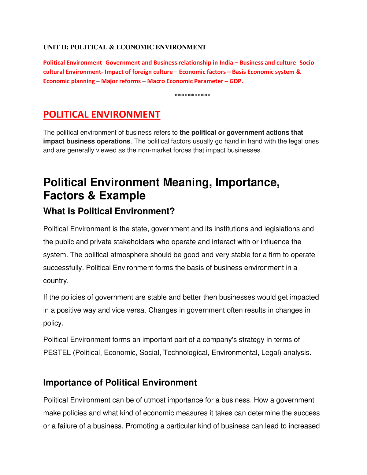 business-environment-notes-unit-2-unit-ii-political-economic