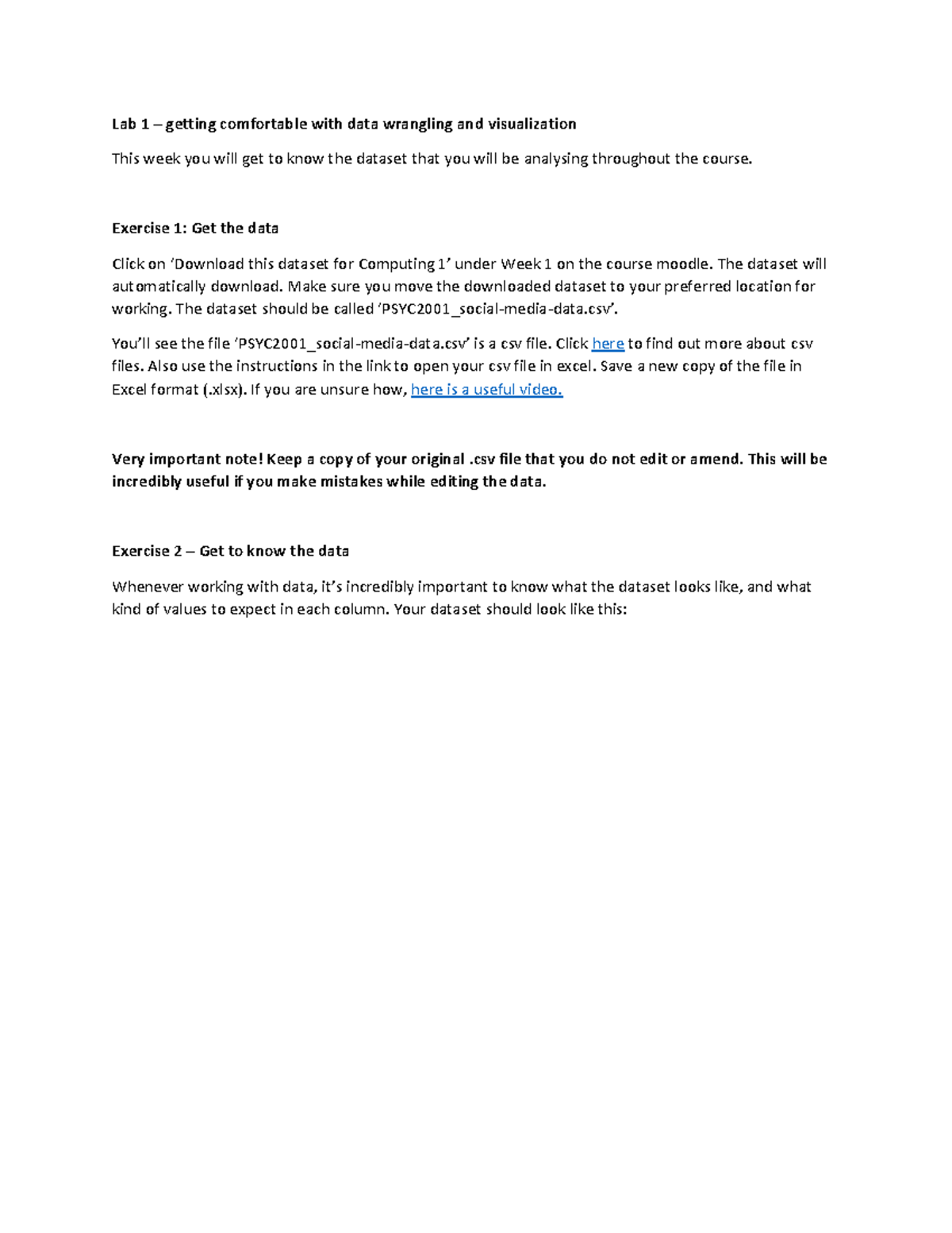 CL wk1 data handling and visualisation - Lab 1 – getting comfortable ...