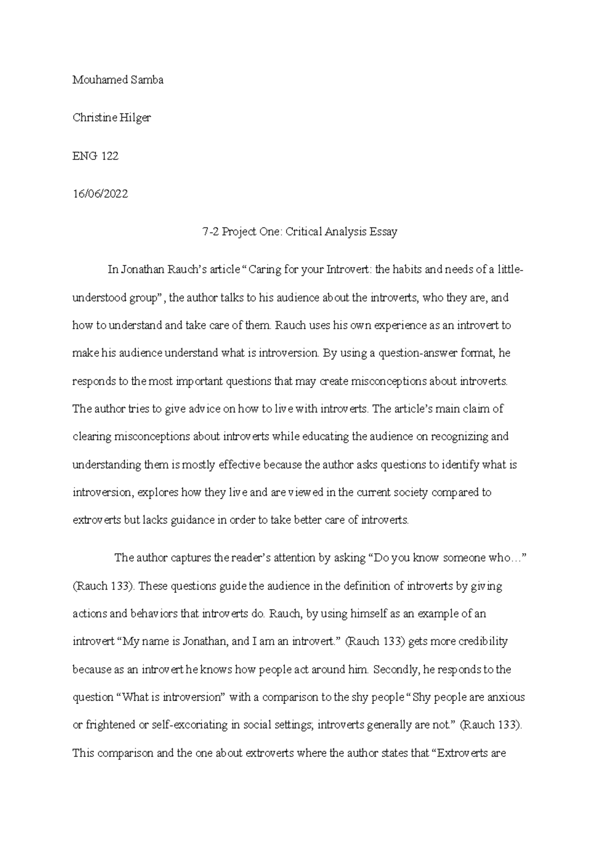 Critical Analysis of Introverts: Understanding and Supporting Their ...