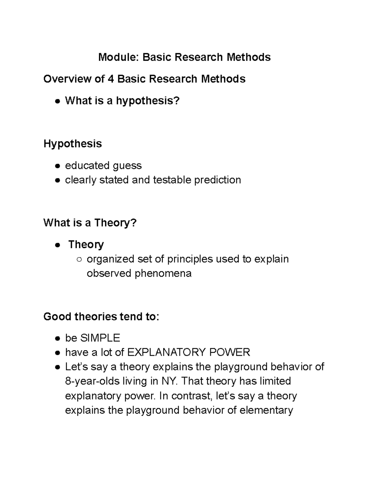 short note on research methods