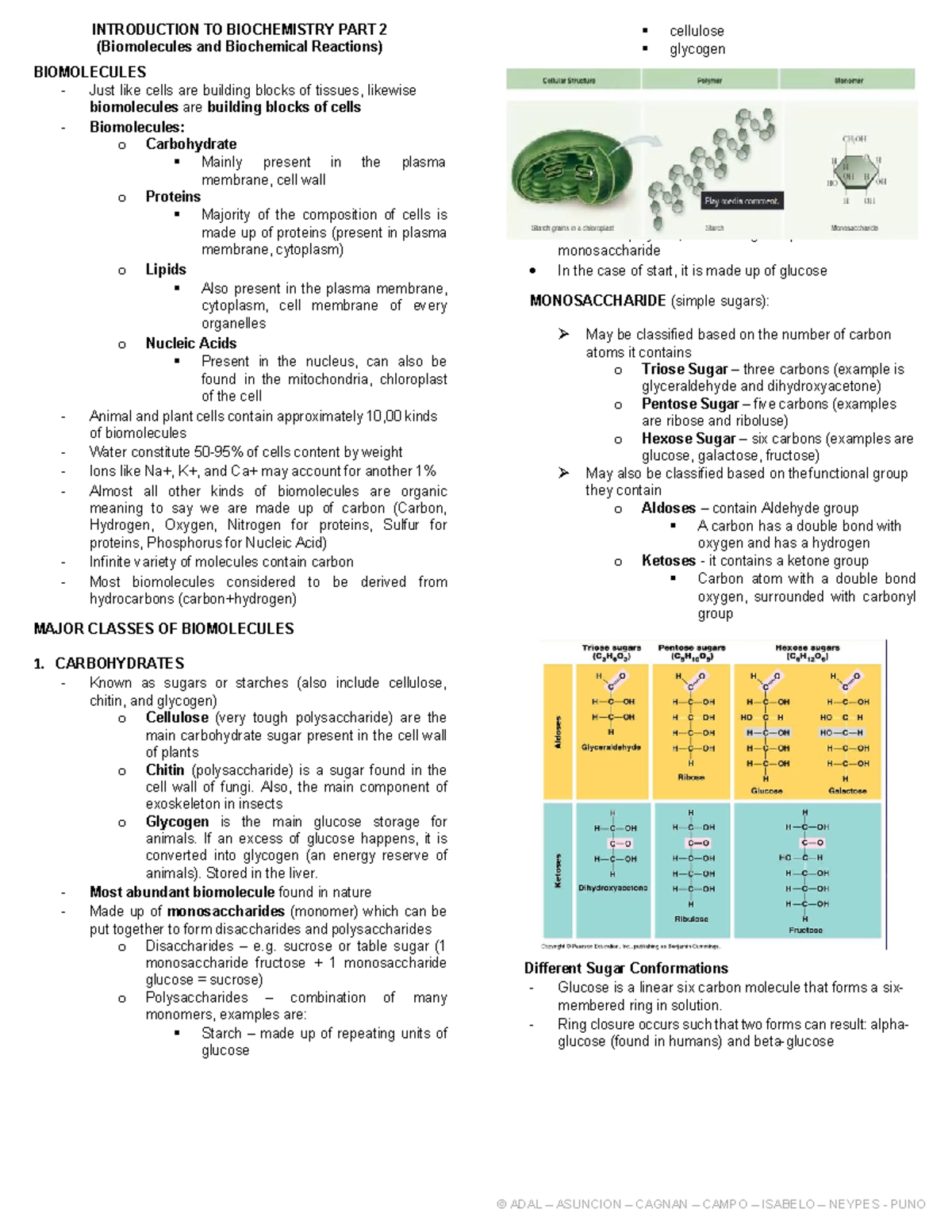 2 Intoduction to Biochemistry Handout INTRODUCTION TO BIOCHEMISTRY