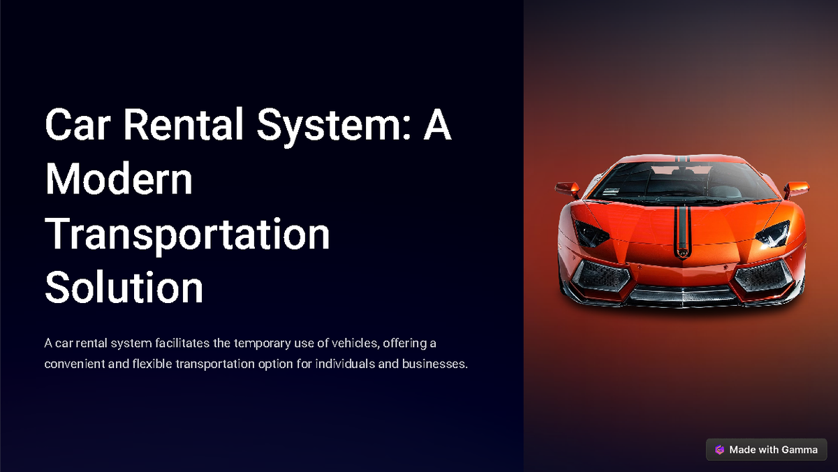 Car Rental System A Modern Transportation Solution - Car Rental System ...