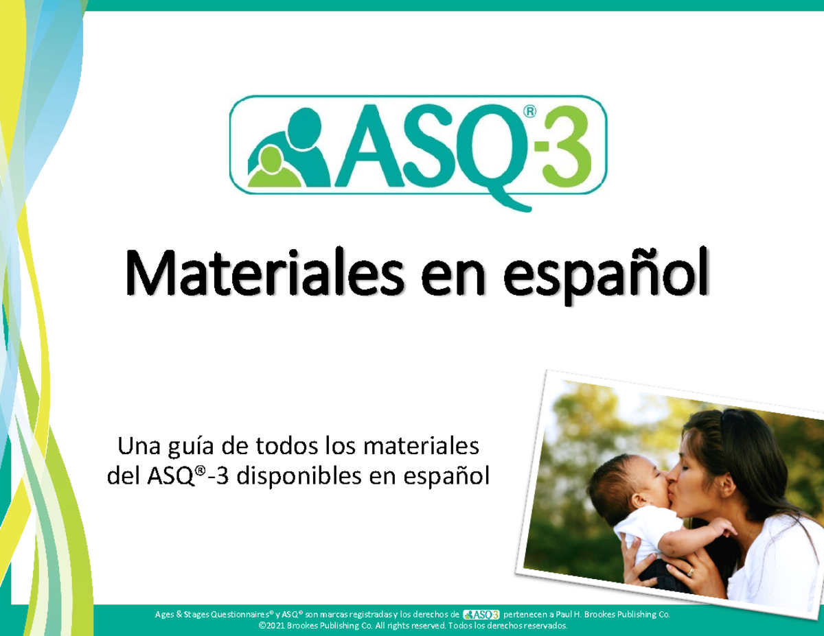 Asq 3 spanish resources guide spanish ages stages questionnaires y