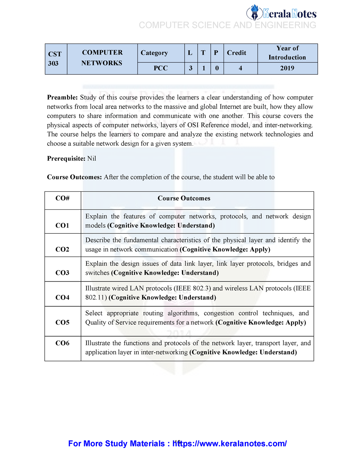 KTU S5 Computer Networks Syllabus - Kerala Notes - CST 303 COMPUTER ...